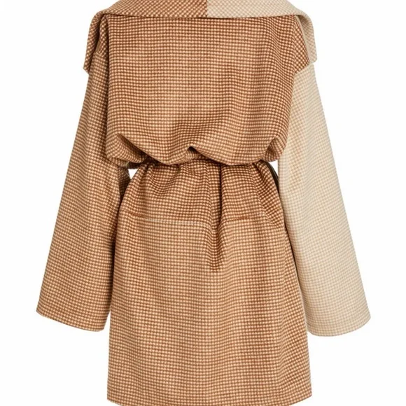 Staud Two-Tone Houndstooth Knit Coat. s - Picture 2 of 7